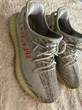 Adidas Yeezy Boost 350 V2 Men Gray Blue Tint Sneakers Size 7.5